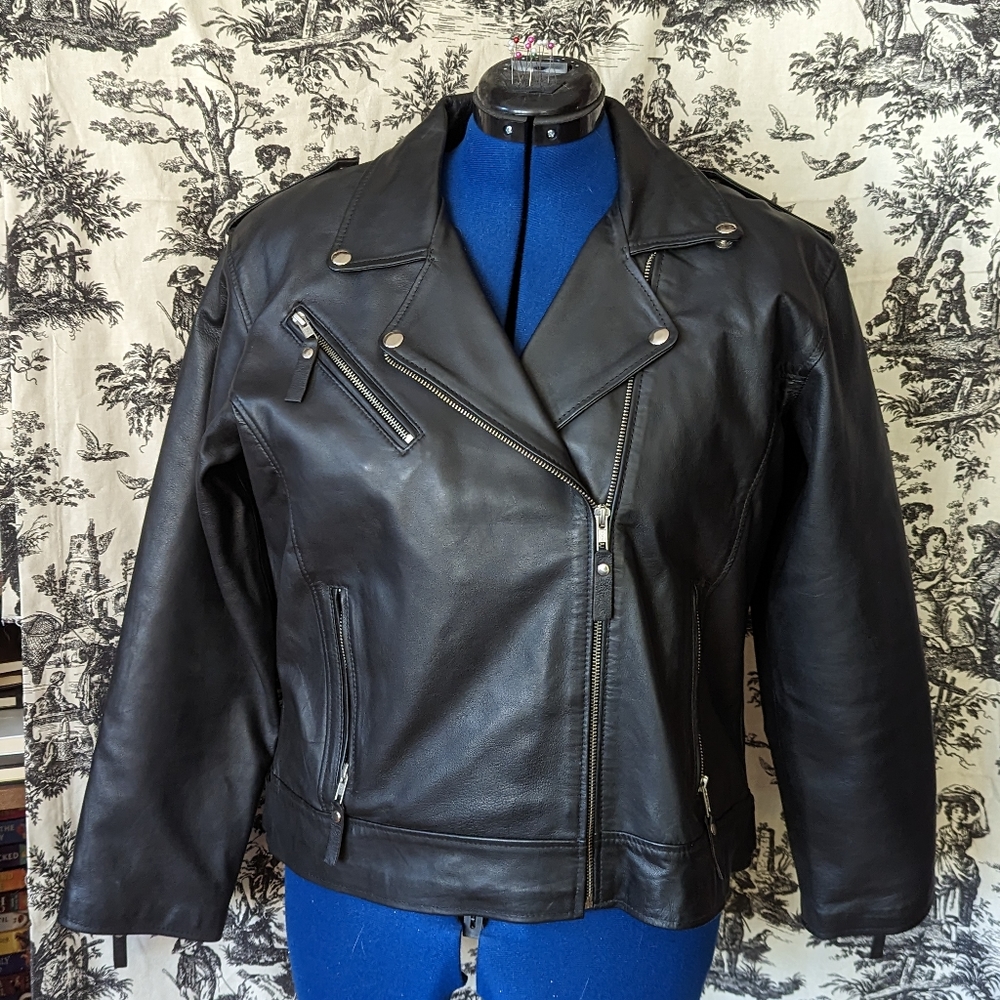 Leather motorcycle jacket xxl